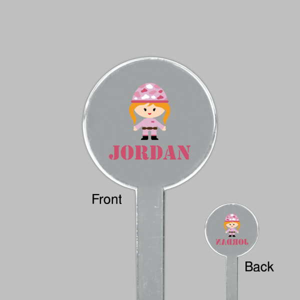 Custom Design - Clear Plastic 7" Stir Stick - Round - Front & Back