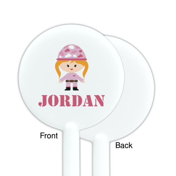 Custom Design - White Plastic 5.5" Stir Stick - Single Sided - Round - Front & Back