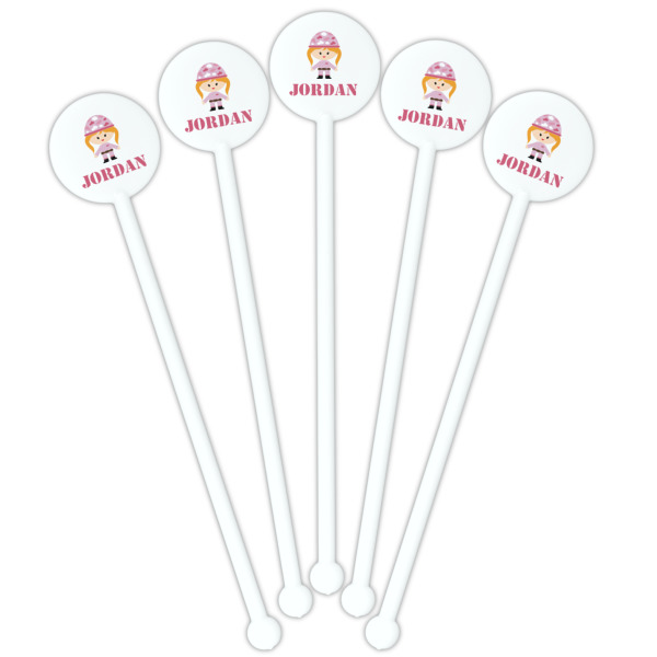 Custom Design - White Plastic 5.5" Stir Stick - Fan View