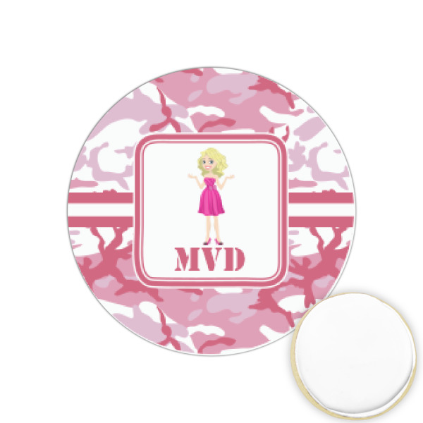 Custom Pink Camo Printed Cookie Topper - 1.25" (Personalized)