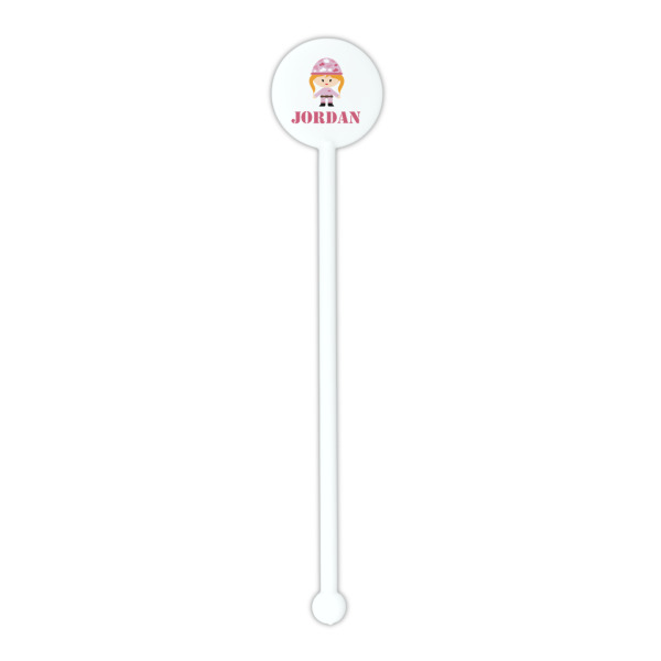 Custom Design - White Plastic 5.5" Stir Stick - Round - Single Stick