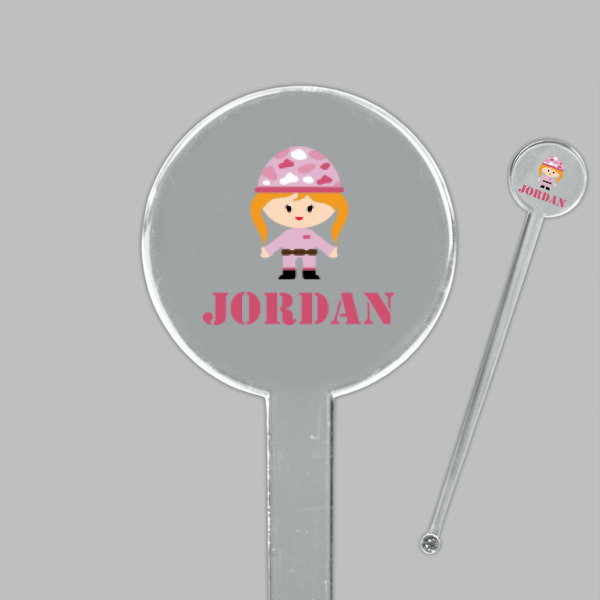 Custom Design - Clear Plastic 7" Stir Stick - Round - Closeup