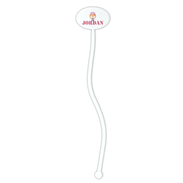 Custom Design - White Plastic 7" Stir Stick - Oval - Single Stick