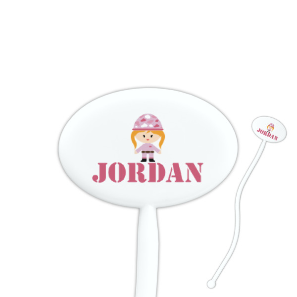 Custom Pink Camo Oval Plastic Stir Sticks (Personalized)