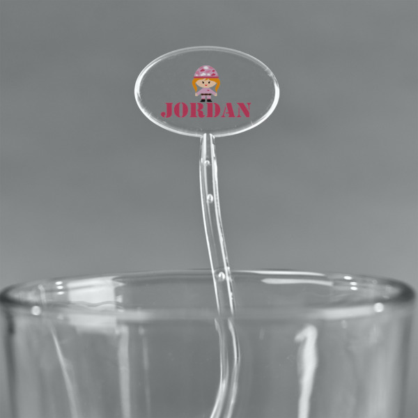 Custom Design - Clear Plastic 7" Stir Stick - Oval - Main