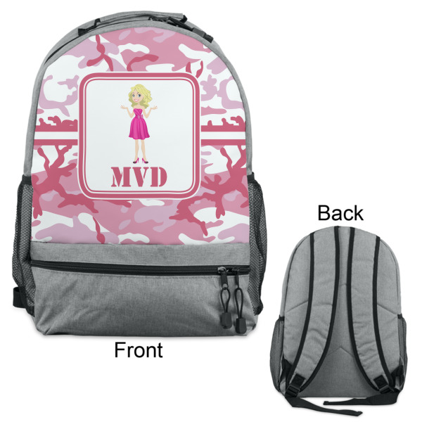 Custom Design - Large Backpack - Gray - Front & Back View