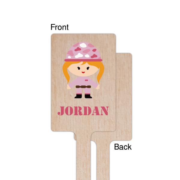 Custom Design - Wooden 6.25" Stir Stick - Rectangular - Single - Front & Back