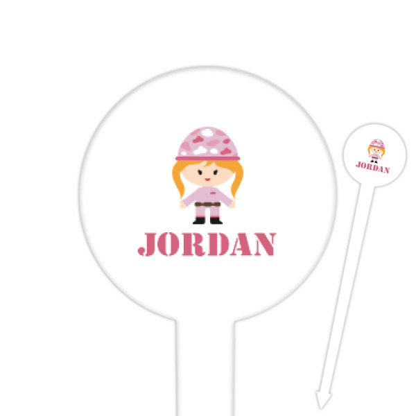 Custom Pink Camo Round Plastic Food Picks (Personalized)