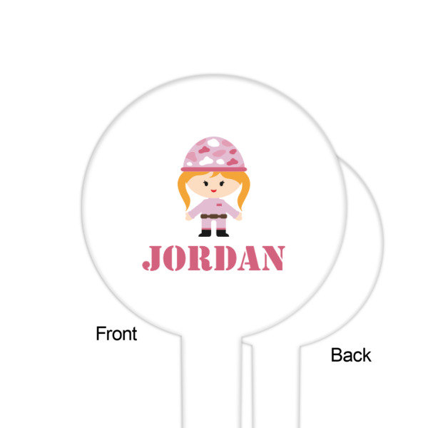 Custom Design - White Plastic 6" Food Pick - Round - Single Sided - Front & Back
