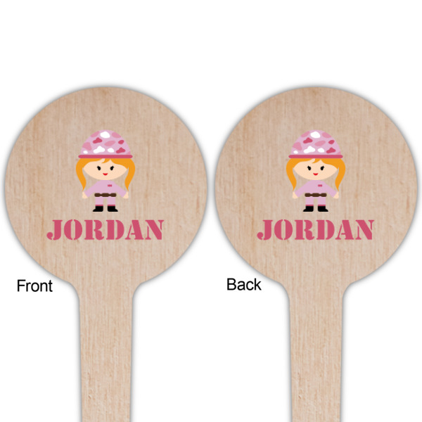 Custom Design - Wooden 4" Food Pick - Round - Double Sided - Front & Back