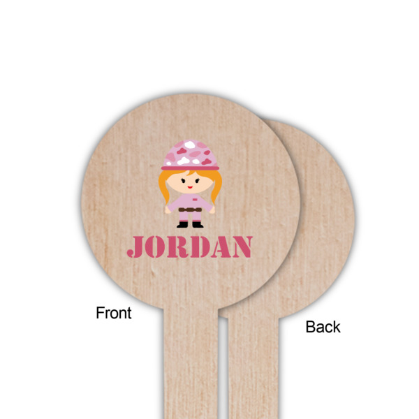 Custom Design - Wooden 6" Food Pick - Round - Single Sided - Front & Back