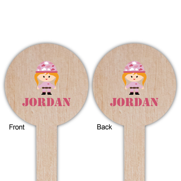 Custom Design - Wooden 6" Food Pick - Round - Double Sided - Front & Back
