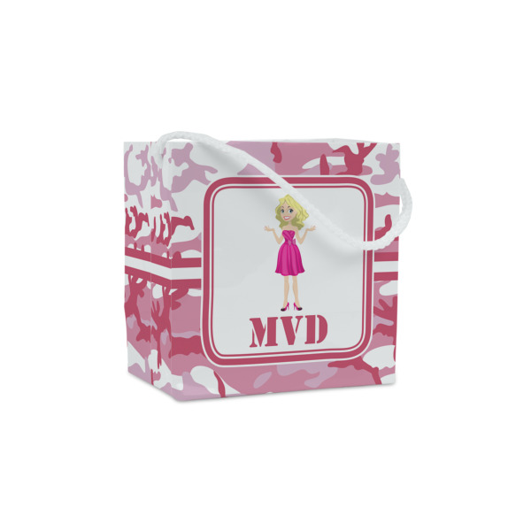Custom Pink Camo Party Favor Gift Bags (Personalized)