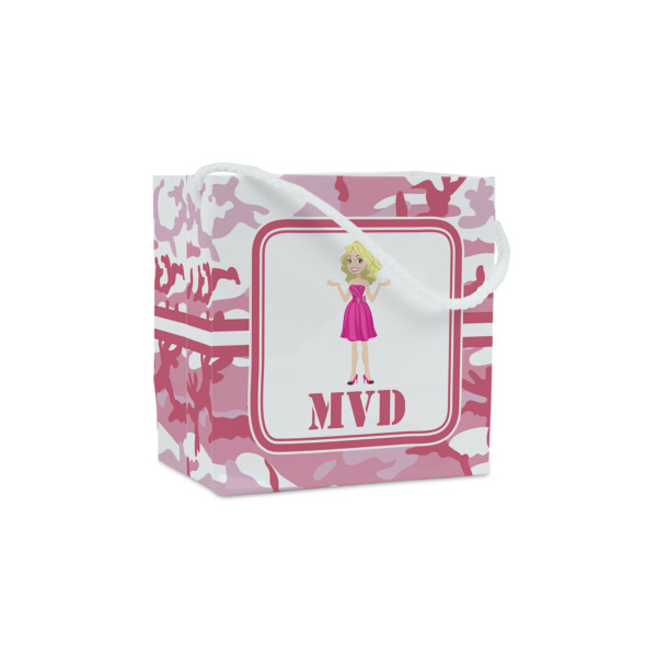 Custom Pink Camo Party Favor Gift Bags - Matte (Personalized)