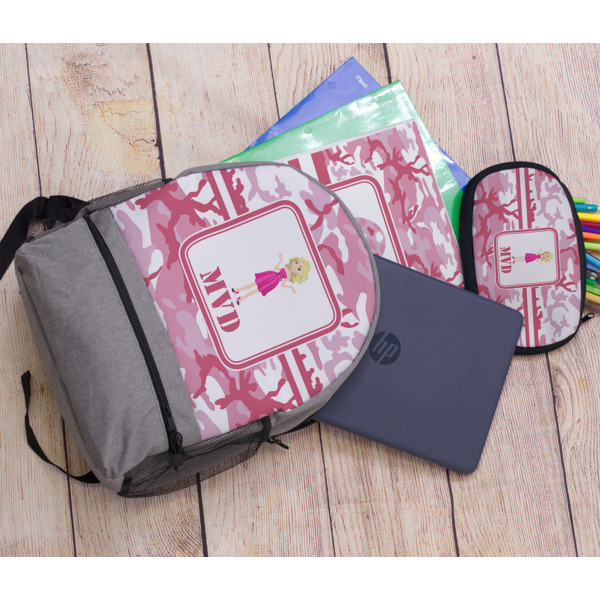 Custom Design - Large Backpack - Gray - With Stuff