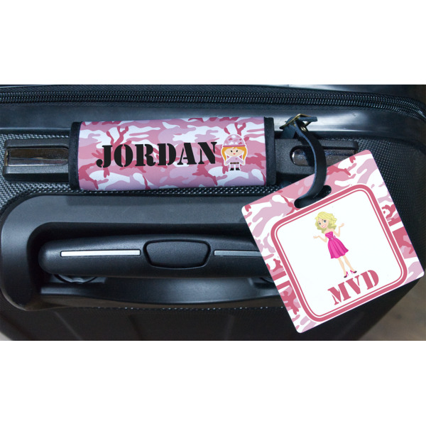Custom Design - Square Luggage Tag & Handle Wrap - In Context