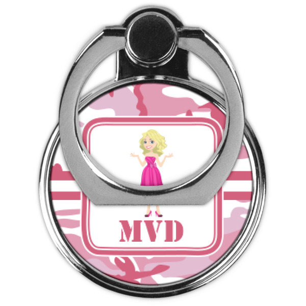 Custom Design - Cell Phone Ring Stand & Holder - Front (Collapsed)