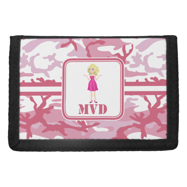 Custom Pink Camo Trifold Wallet (Personalized)