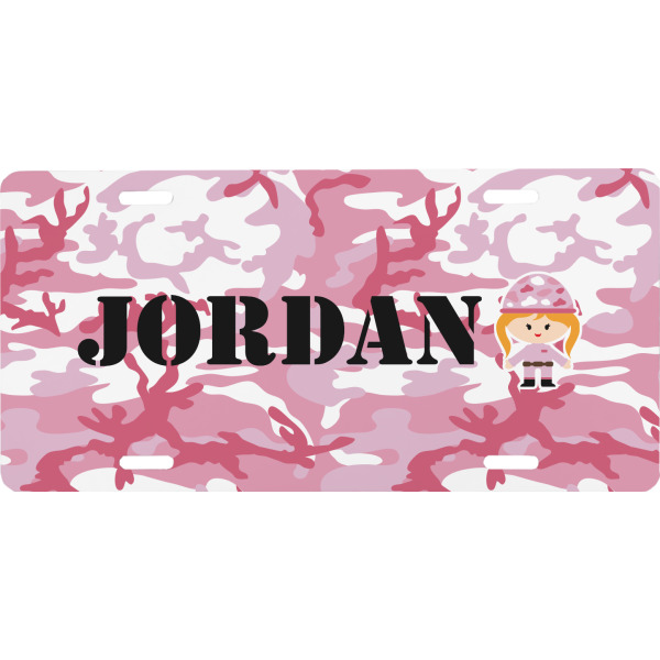 Custom Pink Camo Front License Plate (Personalized)