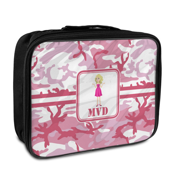 Custom Pink Camo Insulated Lunch Bag (Personalized)
