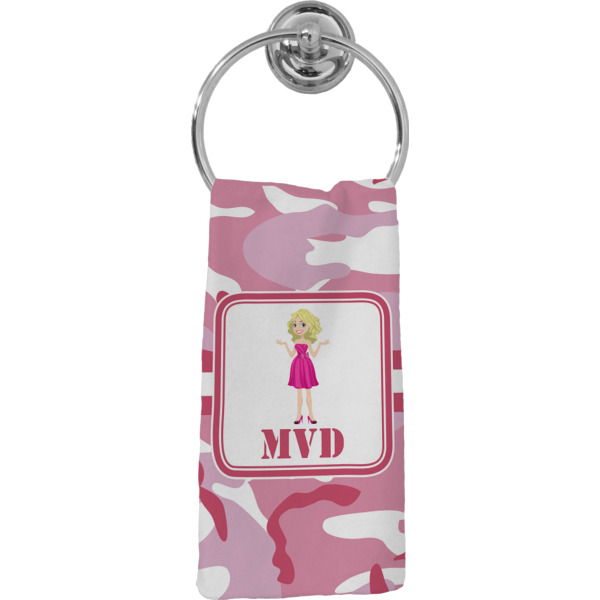 Custom Pink Camo Hand Towel - Full Print (Personalized)