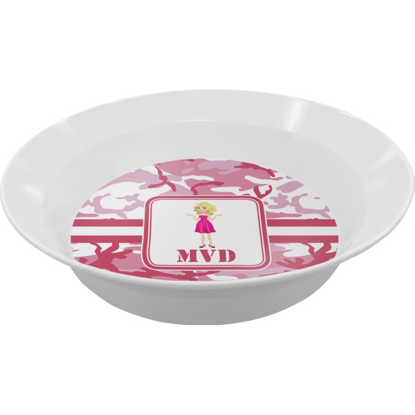 Custom Pink Camo Melamine Bowl (Personalized)