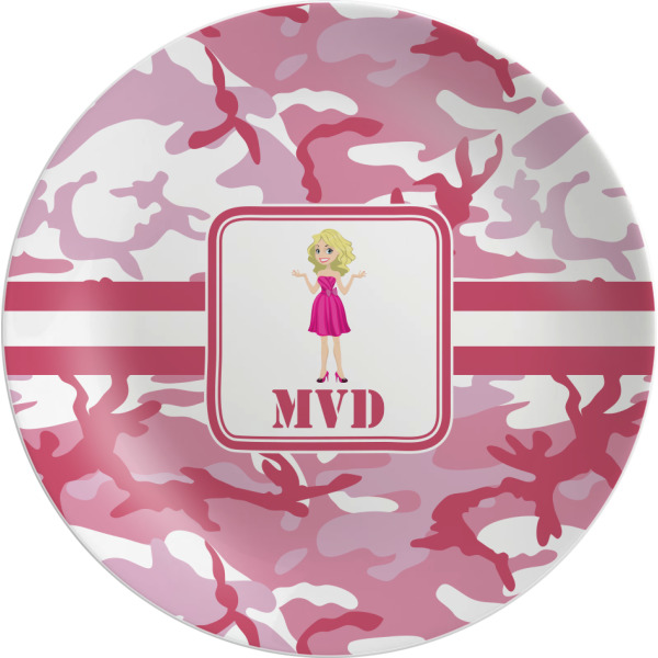 Custom Pink Camo Melamine Plate (Personalized)