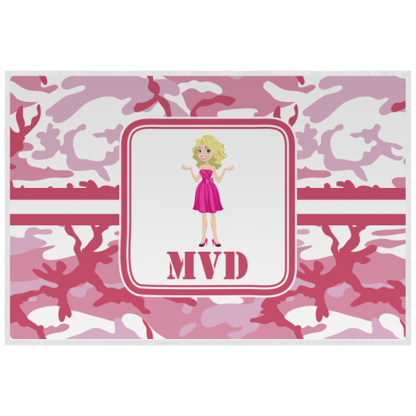 Custom Pink Camo Laminated Placemat w/ Name or Text