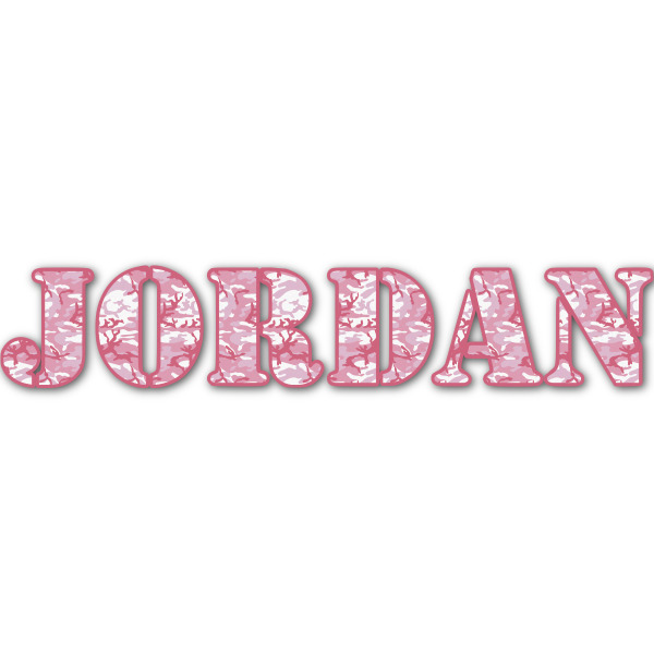 Custom Pink Camo Name/Text Decal - Custom Sizes (Personalized)