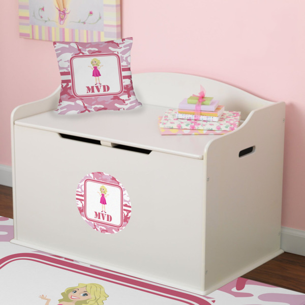 Custom Design - Round Wall Decal on Toy Chest