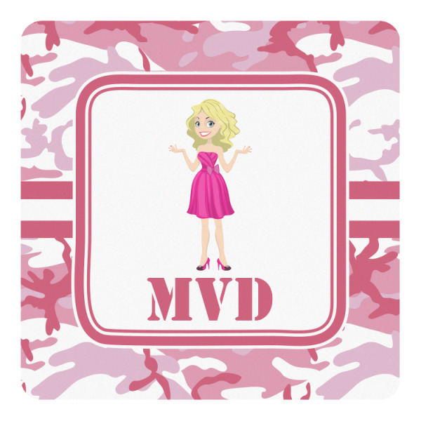 Custom Pink Camo Square Decal (Personalized)