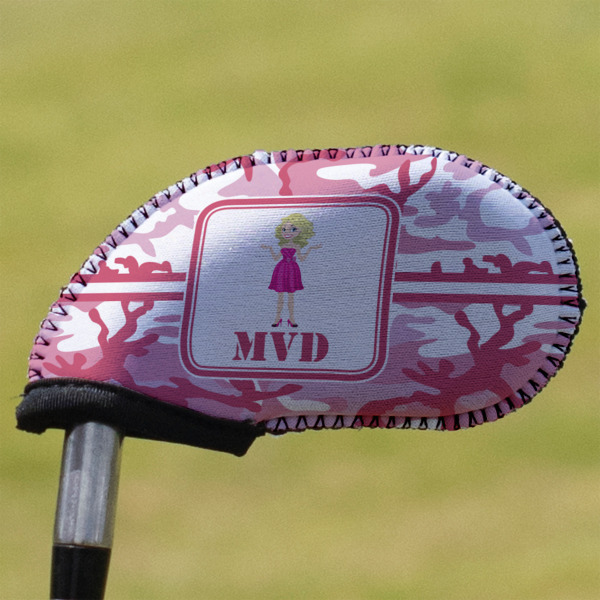Custom Pink Camo Golf Club Iron Cover (Personalized)