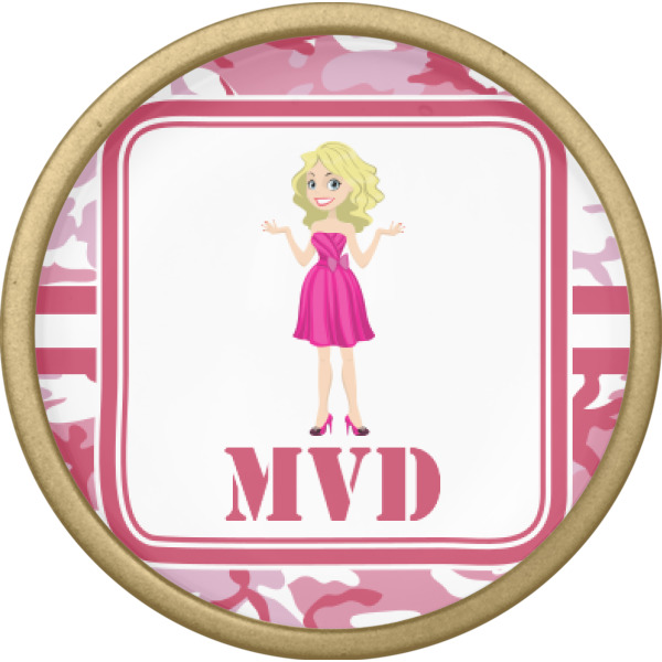 Custom Design - Cabinet Knob - Gold - Front