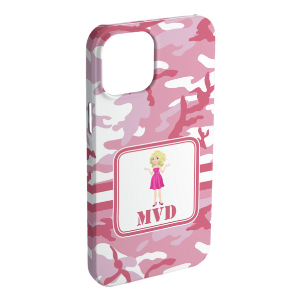 Custom Pink Camo iPhone Case - Plastic (Personalized)