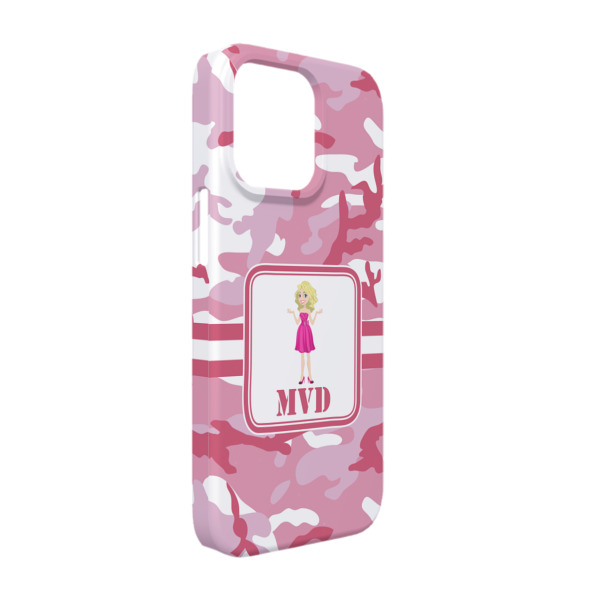 Custom Pink Camo iPhone Case - Plastic - iPhone 13 (Personalized)