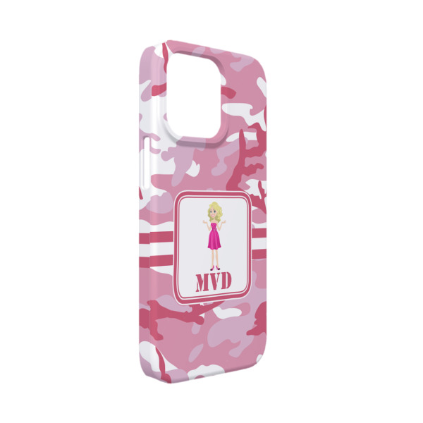 Custom Pink Camo iPhone Case - Plastic - iPhone 13 Mini (Personalized)