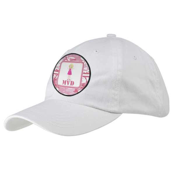 Custom Pink Camo Baseball Cap - White (Personalized)