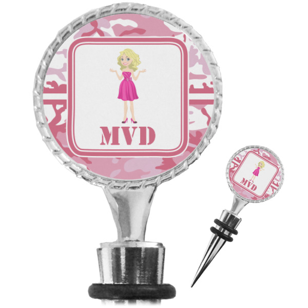 Custom Pink Camo Wine Bottle Stopper (Personalized)