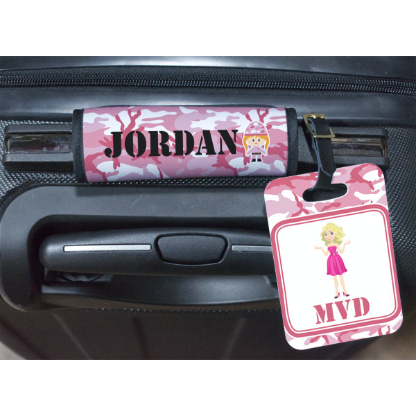 Custom Design - Luggage Wrap & Plastic Rectangular Tag - In Context