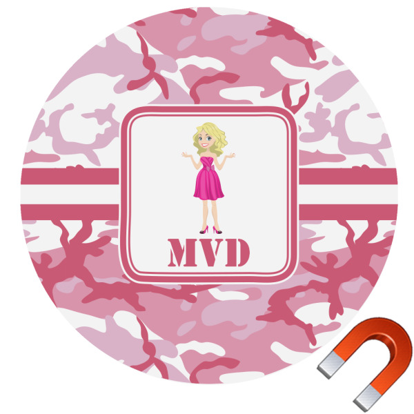 Custom Pink Camo Car Magnet (Personalized)