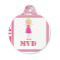 Pink Camo Round Pet ID Tag - Small (Personalized)