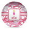 Pink Camo Microwave Safe Plastic Plate - Composite Polymer (Personalized)