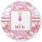 Pink Camo Round Rubber Backed Coaster (Personalized)