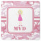 Pink Camo Square Rubber Backed Coaster (Personalized)