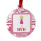 Pink Camo Metal Ball Ornament - Double Sided w/ Name or Text
