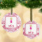 Pink Camo Flat Glass Ornament w/ Name or Text