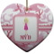 Pink Camo Heart Ceramic Ornament w/ Name or Text