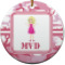 Pink Camo Round Ceramic Ornament w/ Name or Text
