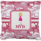 Pink Camo Faux-Linen Throw Pillow 16" (Personalized)