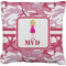 Pink Camo Faux-Linen Throw Pillow 18" (Personalized)